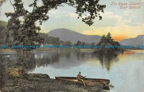 R160096 Die Schwaneninsel. Loch Lomond. Valentinstag. 1904