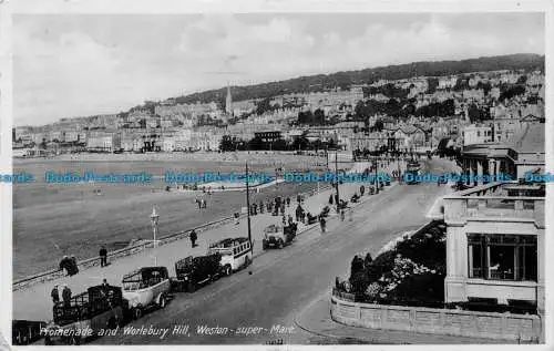 R160222 Promenade und Worlebury Hill. Weston Super Mare. 1933