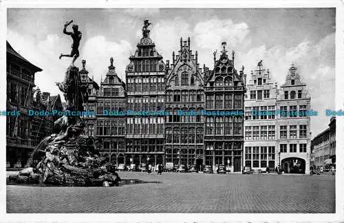 R160395 Antwerpen. Großer Platz und Brabo-Denkmal. Ern. Thill. Nels