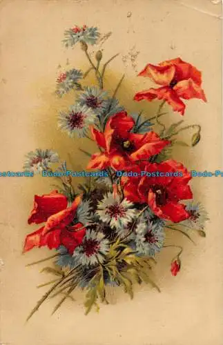 R161386 Alte Postkarte. Blumen. Hildesheimer. 1906