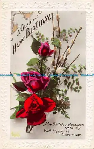 R161447 Grüße. Ein frohes und alles Gute zum Geburtstag. Rosen. RP. 1933