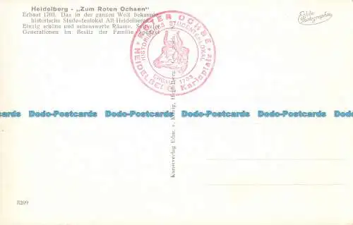 R161504 Heidelberg. Zum Roten Ochsen. Edm. v. König. RP