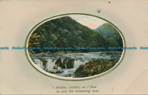 R161867 Alte Postkarte. Wasserfall. 1909