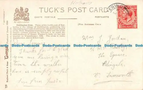 R161869 Kettering. Geddington Cross. Tuck. Glanz