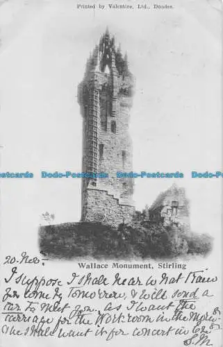 R162721 Wallace Monument. Stirling. 1901