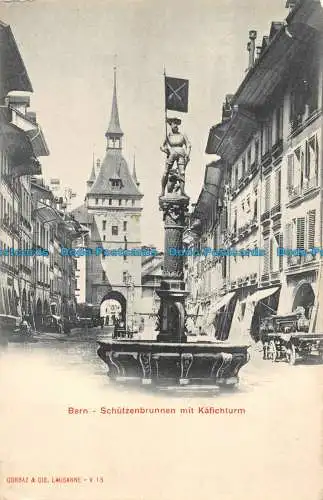 R162290 Bern. Schutzbrunnen mit Kafichturm. Corbaz