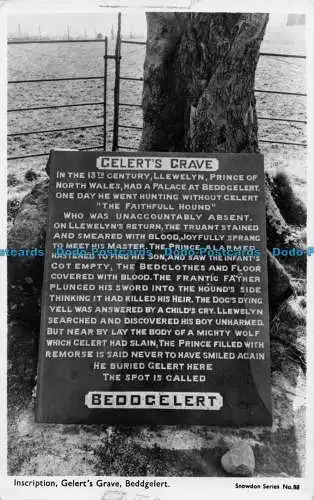 R163379 Schriftzug Gelerts Garve. Beddgelert. Snowdon. RP