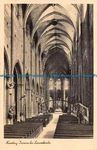 R163049 Nürnberg. Inneres der Lorenzkirche. A. Zemsch. RP