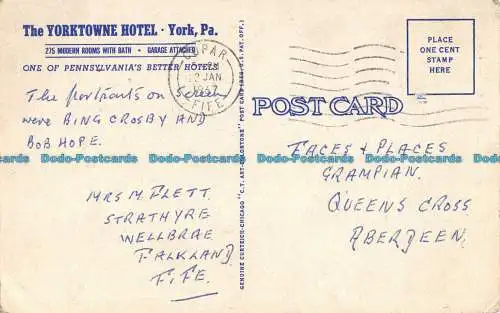 R163080 The Yorktowne Hotel. York. Pa. 1967