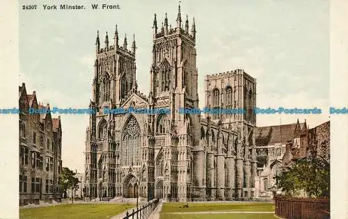 R162575 York Minster. W. Vorderseite. Photochrom. S.P.C.K.Nr. 24307