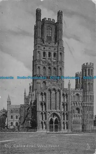 R163493 Ely-Kathedrale Westfront. Tuck. Silber. 1946