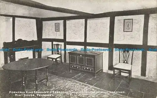 R648007 Pevensey. Ehemals König Edward VI. Schlafzimmer. Spuren von Wandfresken zeigen