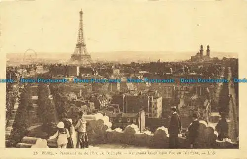 R648687 Paris. Panorama vom Arc de Triomphe. L.D. Lagache