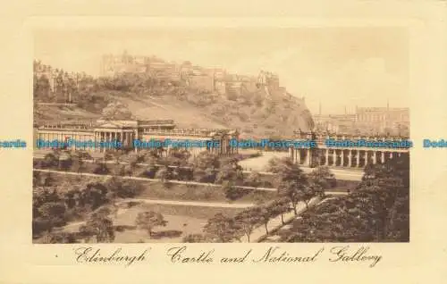 R648785 Edinburgh. Schloss und Nationalgalerie. Tuck. Platte markiert Sepia. Nein. 24