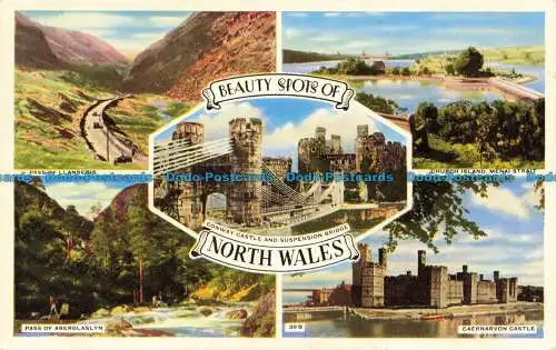 R649419 Beauty Spots of North Wales. Pass von Llanberis. Multi View