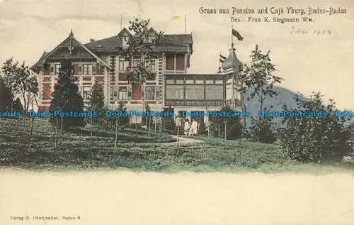 R648419 Gruss aus Pension und Café Yburg. Baden Baden. R. Zimmermann