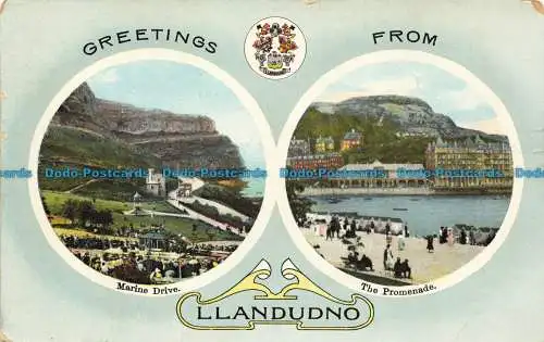 R648918 Grüße aus Llandudno. Marine Drive. A. und G. Taylor. Orthochrom Se