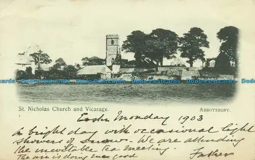 R648974 Abbotsbury. Nikolauskirche und Pfarrhaus