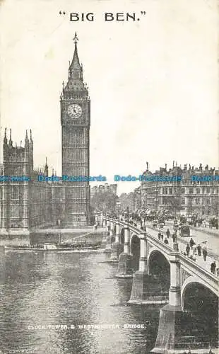 R649600 Cluck Tower und Westminster Bridge. Big Ben