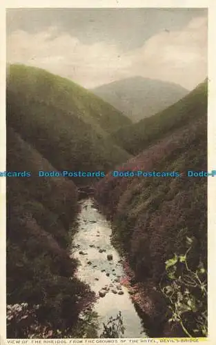 R649641 Teufelsbrücke. Blick auf das Rheidol vom Hotelgelände. F.P.L