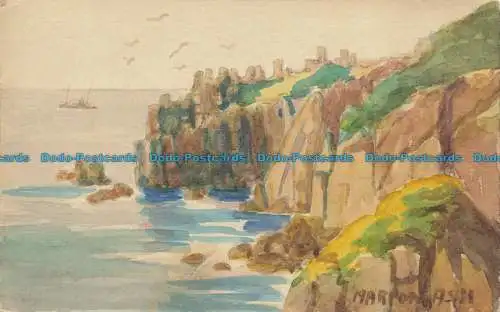 R650477 Blick auf das Meer und die Felsen. Marion Ash. Postkarte