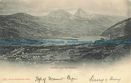 R651152 Goldau und die Mythen. Photoglob. 1901