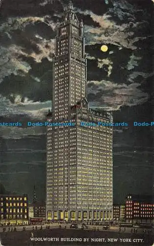 R649884 New York City. Woolworth Building bei Nacht. H. Finkelstein. Die amerikanische