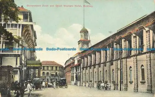 R651205 Bombay. Government Dock und Great Western Hotel