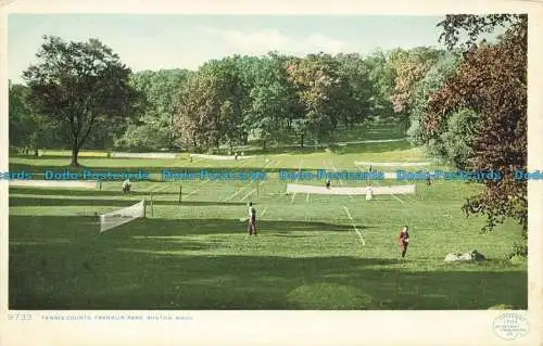 R651219 Mass. Boston. Franklin Park. Tennisplätze. Detroit Publishing. Phostint