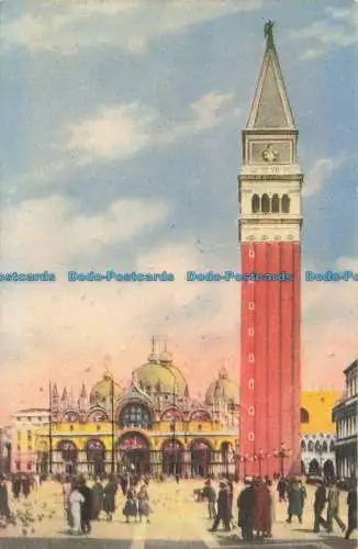 R650623 Venedig. Markusplatz und Glockenturm. A. Kroketten. 1946