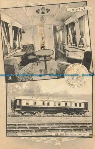 R650629 Auto für die Royal Suite. Innenraum. Tuck. London und North Western Railwa