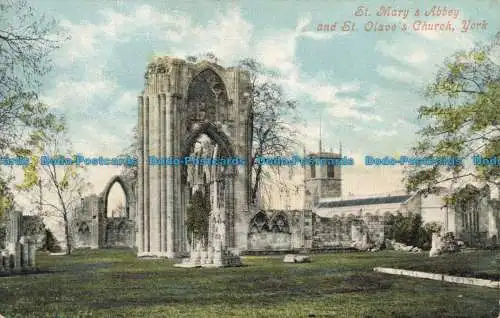 R649361 York. St. Mary Abbey und St. Olave Church. Valentine Serie