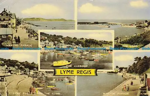 R651301 Lyme Regis. Marine Parade. Der Hafen. Das Kreuz. Lyme Regis aus dem C