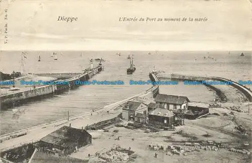 R651955 Dieppe. Die Hafeneinfahrt zur Zeit der Gezeiten. V.P.Nr. 81