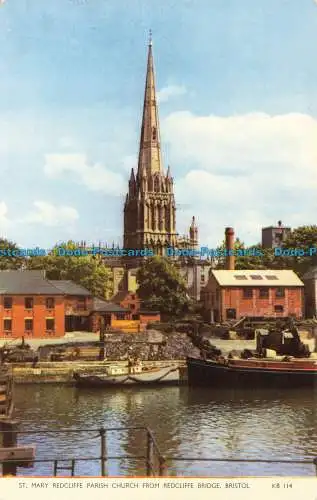 R650051 Bristol. St. Mary Redcliffe Pfarrkirche von Redcliffe Bridge. Jarrold