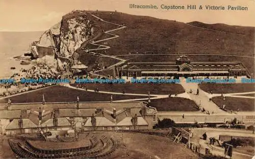 R651461 Ilfracombe. Capstone Hill und Victoria Pavilion. 1912