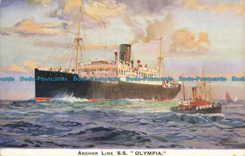 R651480 Anchor Line S.S. Olympia. Postkarte