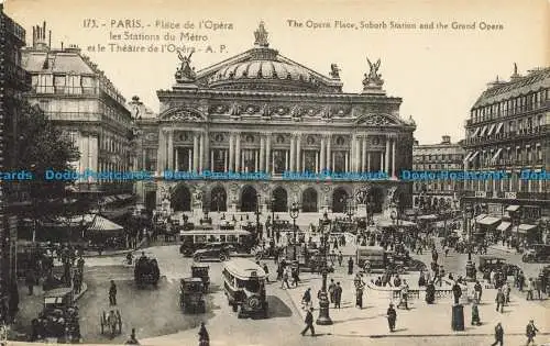 R652186 Paris. Der Opernplatz. Suburb Station und die Grand Opera. E. Papeghin