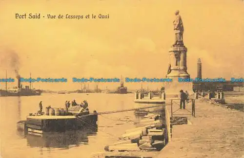 R652233 Port gesagt. Blick auf Lesseps und den Kai. Der Kairo Postcard Trust