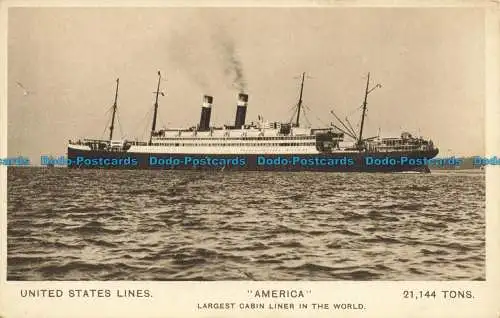 R652238 United States Lines. Amerika. Waterlow