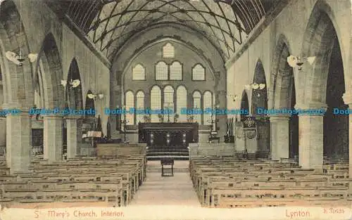 R651596 Lynton. St. Mary Kirche. Innenraum. Stengel