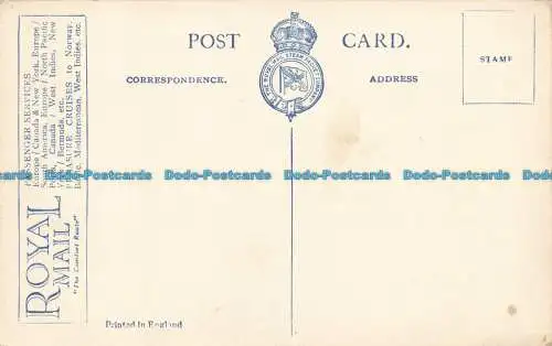 R652293 R.M.S.P. Umlaufbahn. Dreifachschraube. Eisenbahnpost Dampfpaket