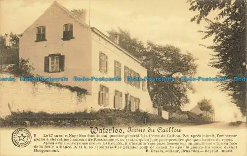 R651718 Waterloo. Ferme du Caillou. Das historische Belgien. E. Desaix