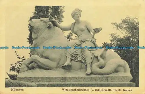 R652820 München. Wittelsbacherbrunnen. v. Hildebrandt. rechte Gruppe. J. Velten