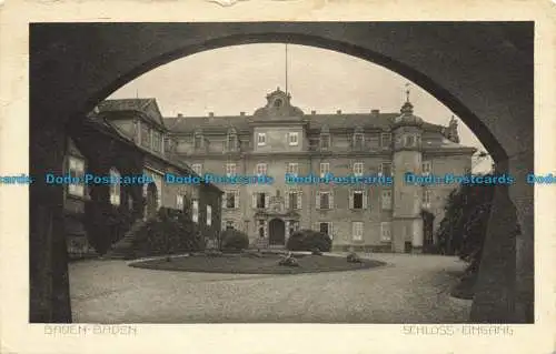 R651777 Baden Baden. Schloss Eingang. Foto Kupferdruck Postkarte. Cramer