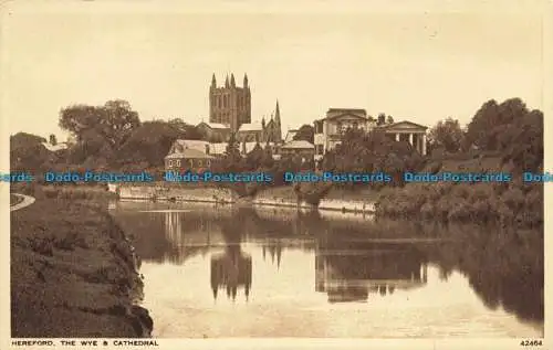 R651795 Hereford. Das Wye und die Kathedrale. Photochrom