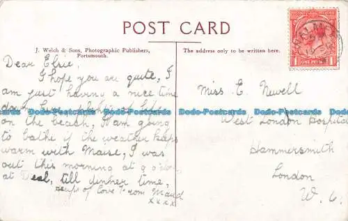 R652908 Walmer. Das Glen. J. Welch. Postkarte