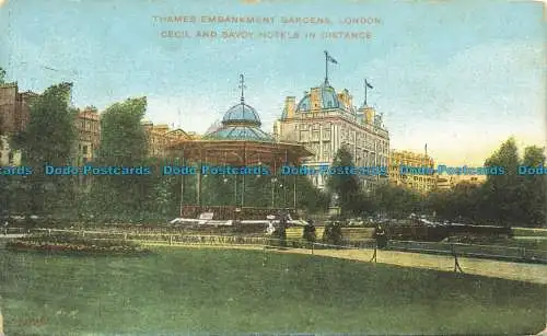 R651932 London. Thames Embankment Gardens. Cecil und Savoy Hotels in der Ferne. G