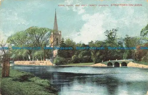 R653092 Stratford on Avon. River Avon. und Kirche der Heiligen Dreifaltigkeit. Avis Publishing.