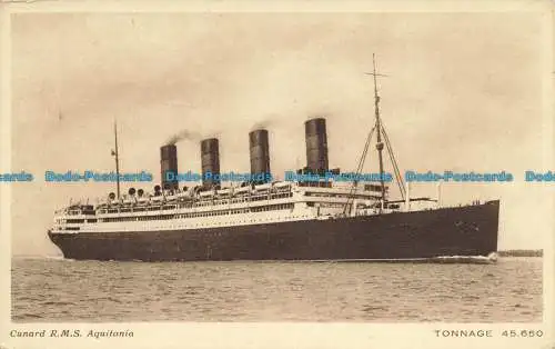 R653108 Cunard R.M.S. Aquitanien. Postkarte